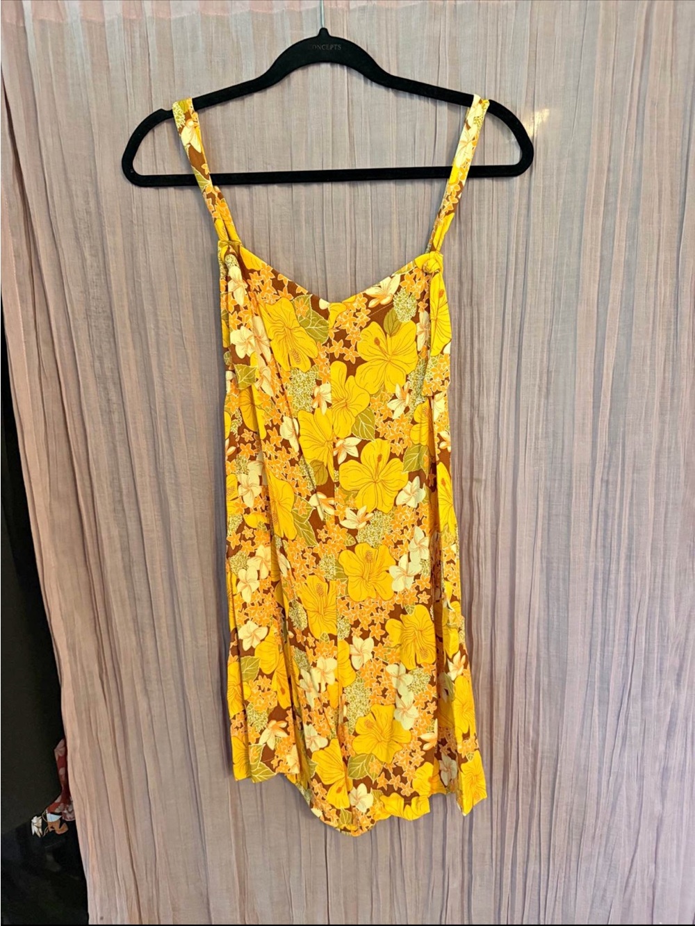 Ava Sky Yellow Floral Slip Camisole Dress